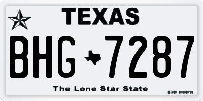 TX license plate BHG7287