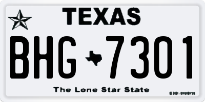 TX license plate BHG7301