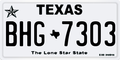 TX license plate BHG7303
