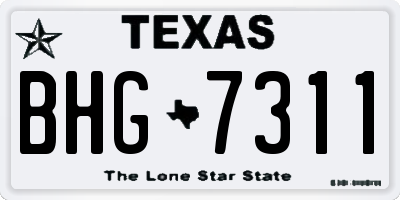 TX license plate BHG7311
