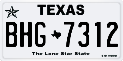 TX license plate BHG7312