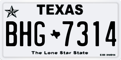 TX license plate BHG7314