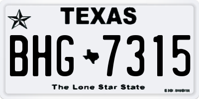 TX license plate BHG7315