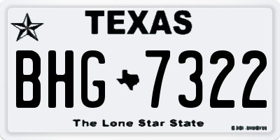 TX license plate BHG7322