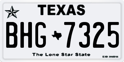 TX license plate BHG7325