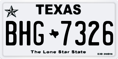 TX license plate BHG7326