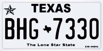 TX license plate BHG7330