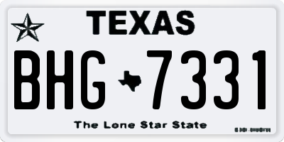 TX license plate BHG7331