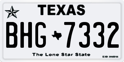 TX license plate BHG7332