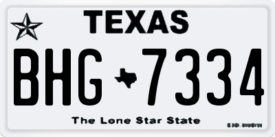 TX license plate BHG7334