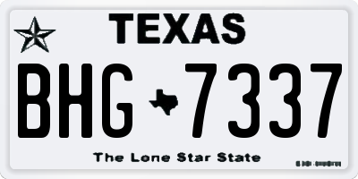 TX license plate BHG7337