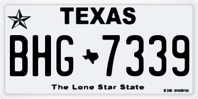 TX license plate BHG7339