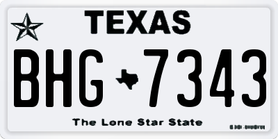 TX license plate BHG7343