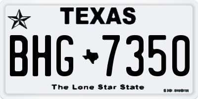 TX license plate BHG7350