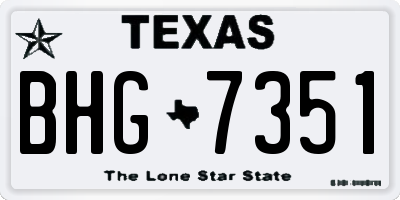 TX license plate BHG7351