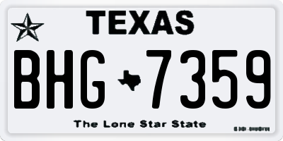 TX license plate BHG7359