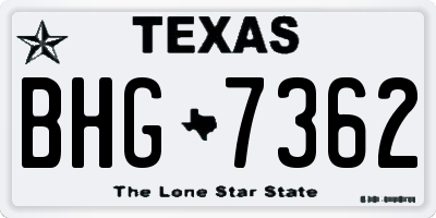 TX license plate BHG7362