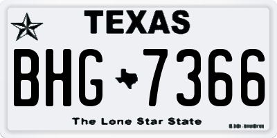 TX license plate BHG7366