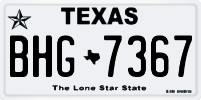 TX license plate BHG7367