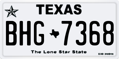 TX license plate BHG7368
