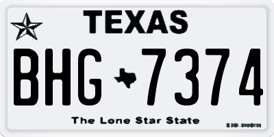 TX license plate BHG7374
