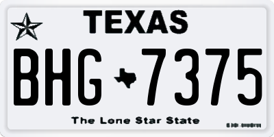 TX license plate BHG7375