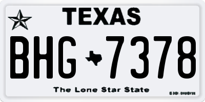 TX license plate BHG7378