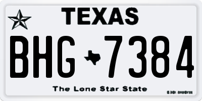 TX license plate BHG7384
