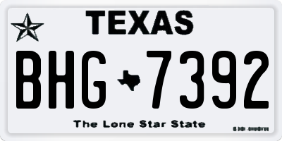 TX license plate BHG7392