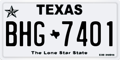 TX license plate BHG7401