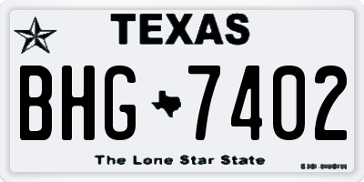 TX license plate BHG7402