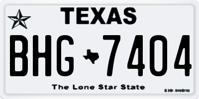 TX license plate BHG7404