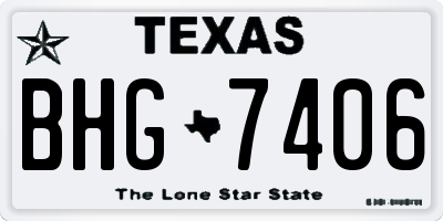 TX license plate BHG7406