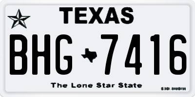 TX license plate BHG7416