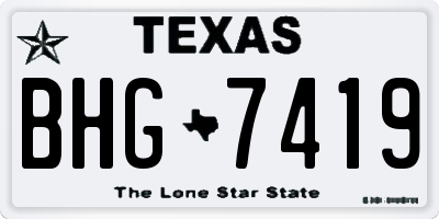 TX license plate BHG7419
