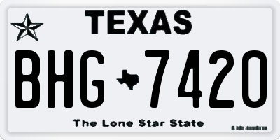 TX license plate BHG7420