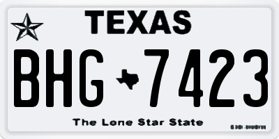 TX license plate BHG7423
