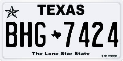 TX license plate BHG7424
