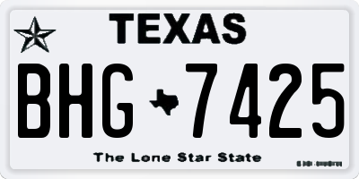 TX license plate BHG7425