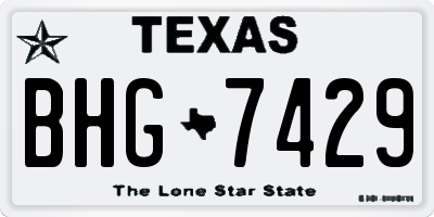 TX license plate BHG7429
