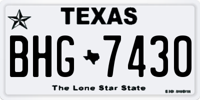 TX license plate BHG7430