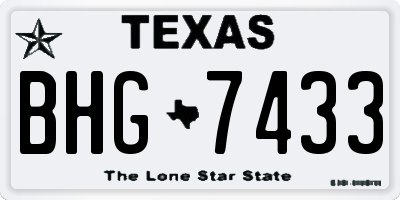 TX license plate BHG7433