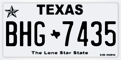 TX license plate BHG7435