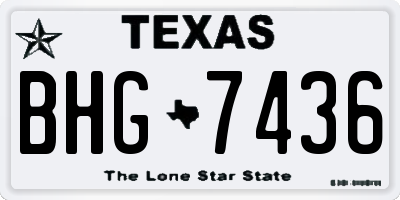 TX license plate BHG7436