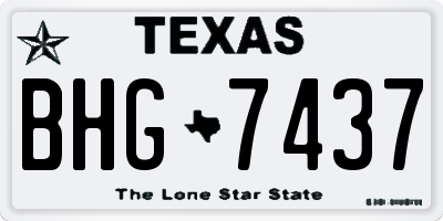 TX license plate BHG7437