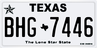 TX license plate BHG7446