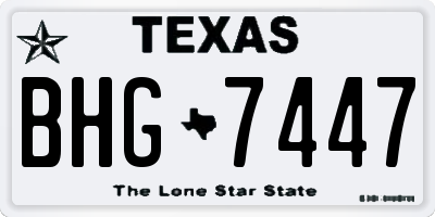 TX license plate BHG7447