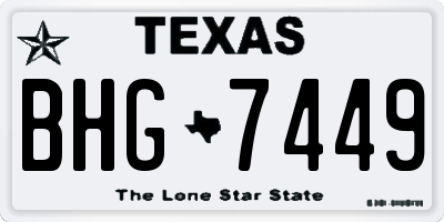 TX license plate BHG7449
