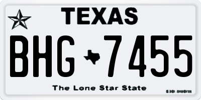 TX license plate BHG7455