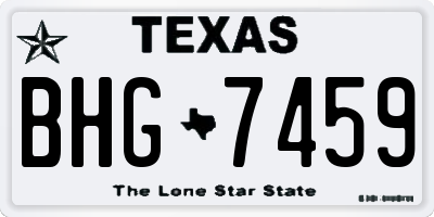 TX license plate BHG7459